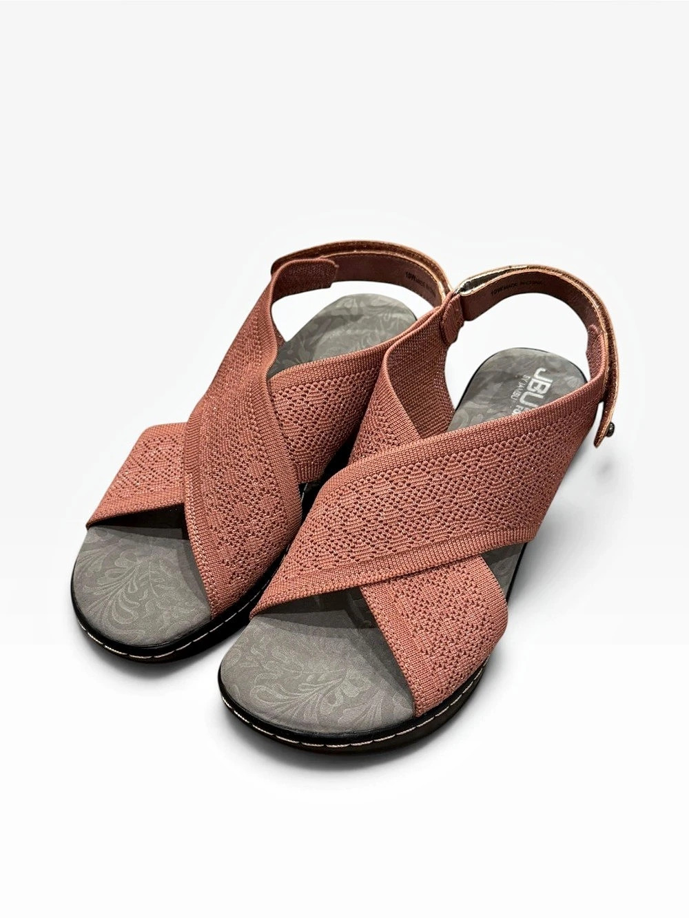 JBU by Jambu Alyssa Shimmer Knit Wedge Heel Sandal Dusty Rose